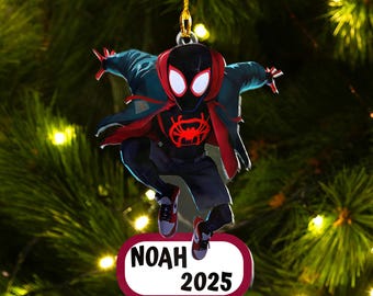 Custom Spider-Verse Acrylic Ornament, Personalized Name & Year