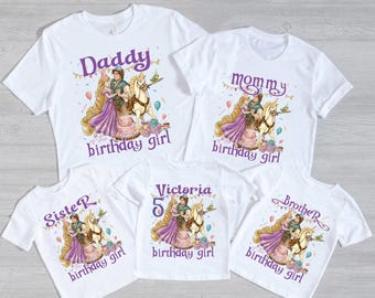Personalized Disney Rapunzel Birthday T-Shirt, Disney Rapunzel Birthday Present Gift, Disneyland Family Tee, Kid Youth Adult Shirt
