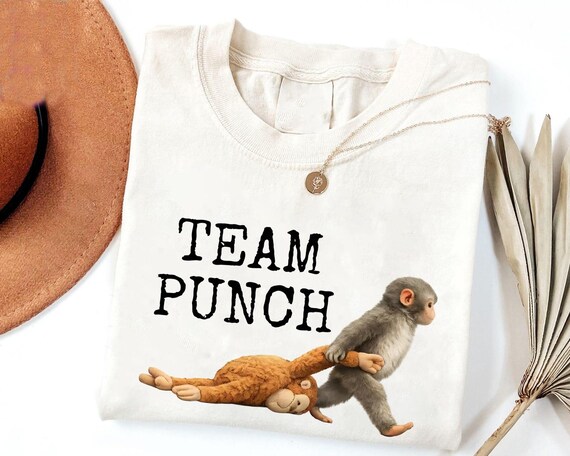 Team Punch Viral Monkey Shirt, Viral Baby Monkey Punch Shirt, Cute Humor Animal Shirt, Lonely Monkey Graphic T Shirt