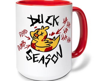 Eend seizoen mok, H@zbin H0tel mok 11oz-15oz, Lucifer Alastor geïnspireerd, eend seizoen geïnspireerd accentmok: Alastor fan cadeau koffiemok