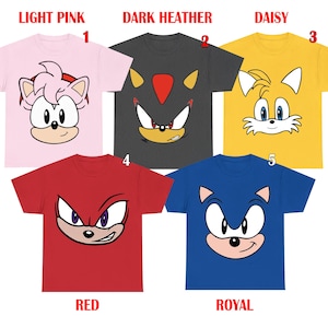 Custom Sonic the Hedgehog T-Shirt Matching Shirt Sonic Family Party Shirt Sonic Birthday Shirt Sonic Group Matching Shirt Sonic Face