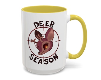 Accent hertenseizoen: keramische mok, koffiekop Lucifer, uniek verzamelobject, Alastor-mok