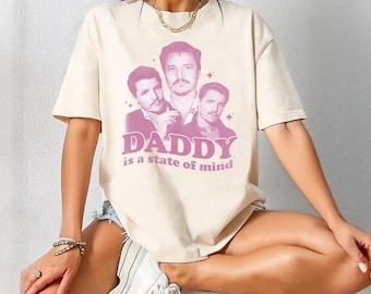 Chemise Pascal Pedr0, T-shirt papa est un état d'esprit, t-shirt célébrité drôle, cadeau de fan, Pedr0 Pascal Merch, t-shirt graphique unisexe