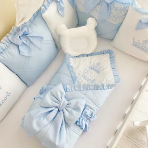 Personalized Satin Baby Blanket with Ruffle: Newborn Gift
