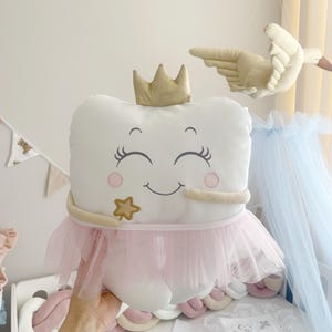 Handgefertigtes Zahnfee Kissen: Ballerina mit individueller Zahntasche