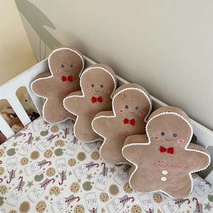 Gesticktes Lebkuchenmann Kissen: Weihnachtsdekor