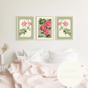 Sage Green Wall Art Prints - Set of 3 Printable | Three Piece Wall Art | 3 Panel Wall Art | Trendy 3 piece Wall Art | Digital Download Decor