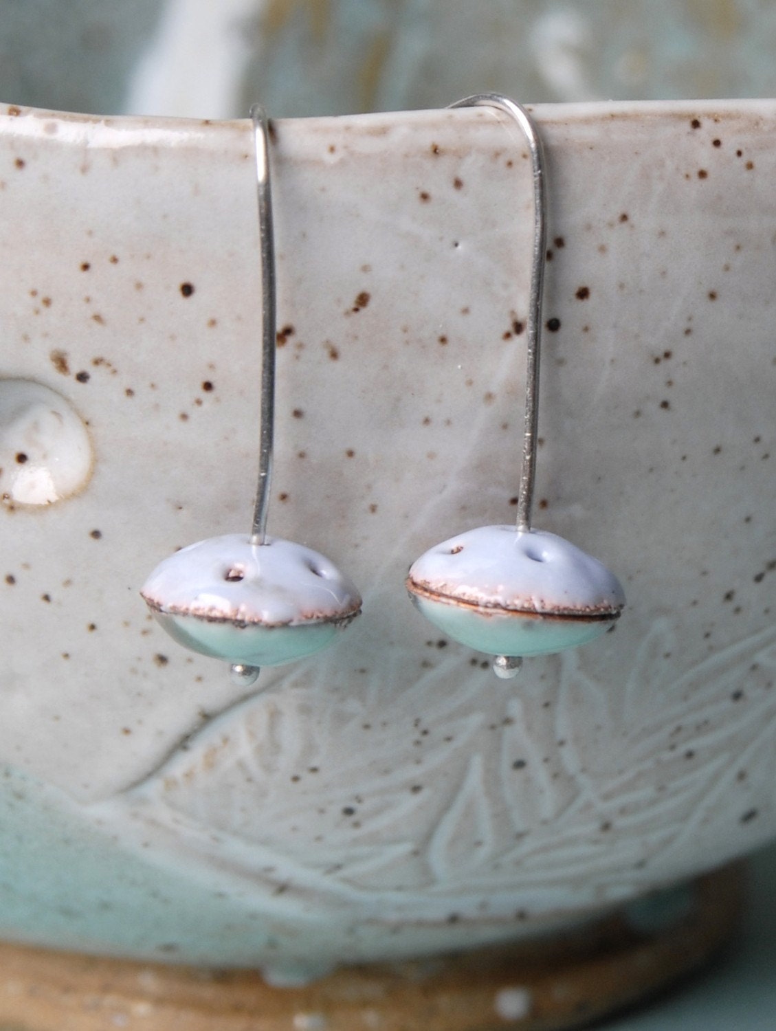 Enameled Pastel Earrings Etsy