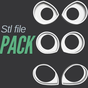 Fursuit 3d eyes pack stl for printing