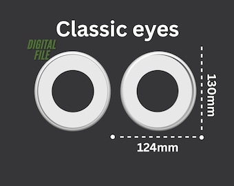 Olhos de fursuit 3D, siga-me, arquivo digital, stl