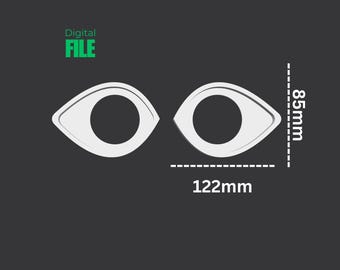 Olhos de fursuit 3D, siga-me, arquivo digital, stl