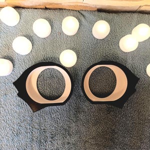 Costume fursuit 3D « suivez-moi » blancs avec ou sans cils