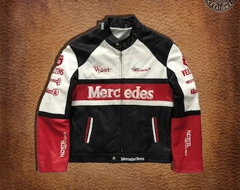 MERCEDES メルセデス レザー レーシングジャケット サイズ:XXL MERCEDES メルセデス レザー レーシングジャケット サイズ:XXL