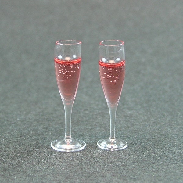 Pair of Pink Champagne Glasses