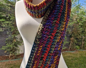 handmade scarf knitted scarf crochet scarf hand scarf  wool scarf chunky scarf warm scarf fringed scarf shawl style scarf scarf for women