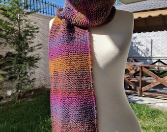 handmade scarf knitted scarf crochet scarf hand scarf  wool scarf chunky scarf warm scarf fringed scarf shawl style scarf