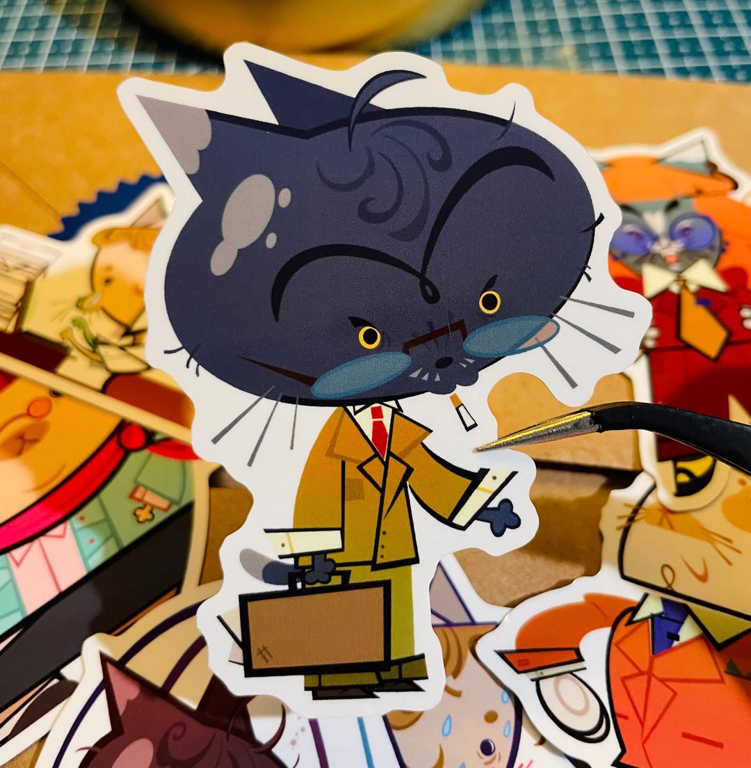 Kitty Business Sticker Pack - Etsy