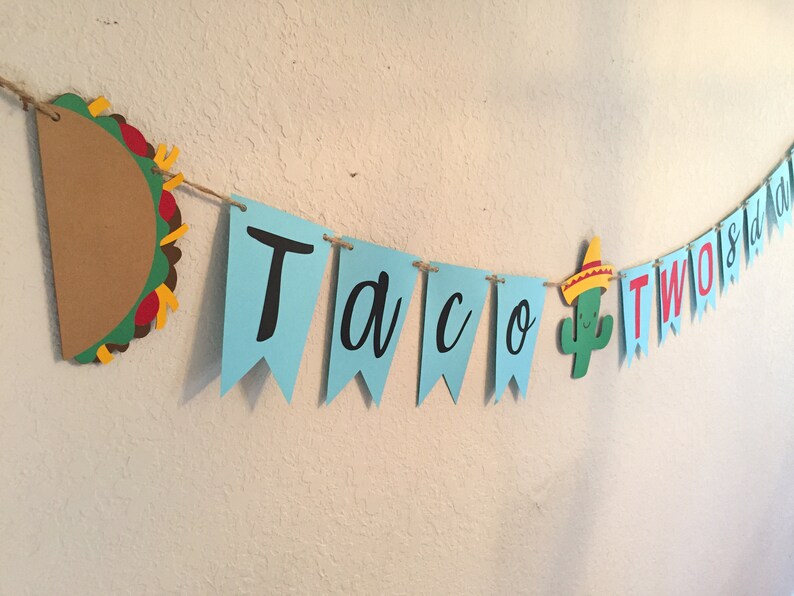 Mexikanisches Birthday Banner - Taco & Esel Motto, Fiesta Dekoration