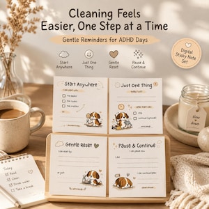 ADHD Reinigung Sticky Notes, sanfte druckbare Erinnerungen für Dysfunktion und Low Energy Days