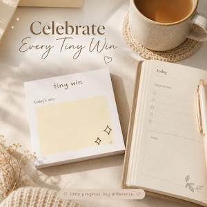 ADHD Motivation Printable – Tiny Wins Tracker, Printable Sticky Notes, Dopamine Boost Planner, Progress Journal