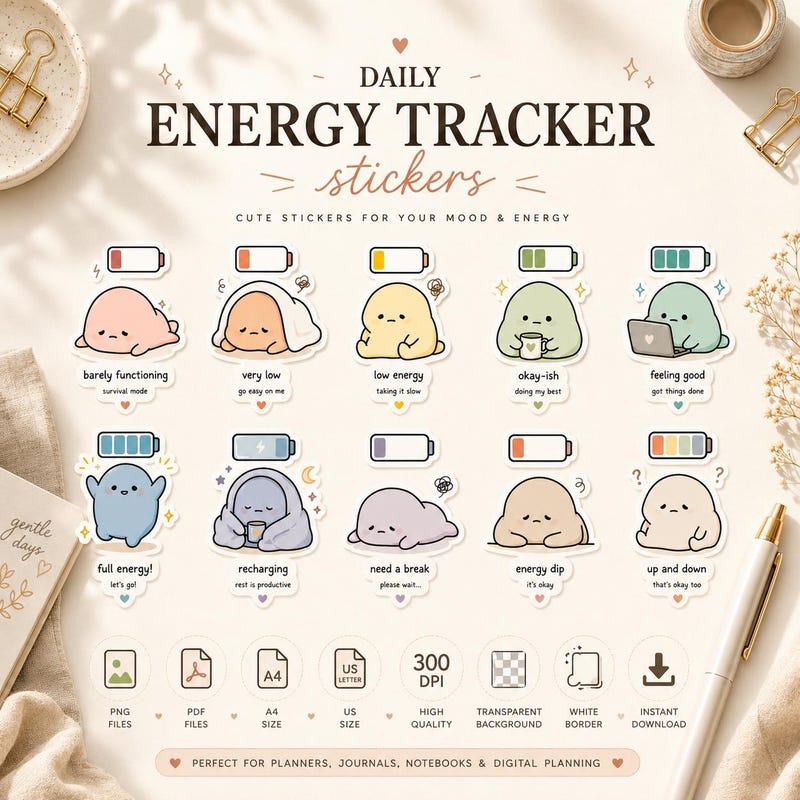 Daily Transport Sticker Energy Tracking Stickers - Etsy
