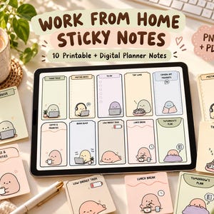Druckbare Haftnotizen fürs Homeoffice | 10 gemütliche Planer-Notizen