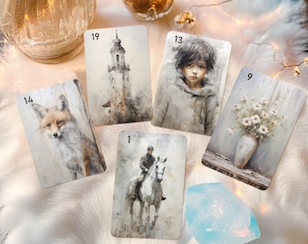 Talia kart Lenormand, karty Lenormand w stylu malarstwa olejnego, 36 kart, karty wyroczni, narzędzia do wróżenia, Petit Lenormand, pełna talia kart Lenormand