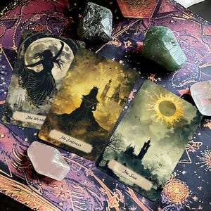 Shadow Gothic Tarot Cards, 78 Tarot Deck with Guidebook, Oracle Cards, Beginner Tarot Deck, Tarot Reading, Fortune Telling,Gothic Tarot Gift