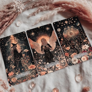 Tarot Ethereal Blossom, Baraja de Tarot, 78 Cartas, Baraja de Tarot con Guía Digital, Baraja de Cartas de Tarot Única, Tarot de Diseño Personalizado, Regalo para ella