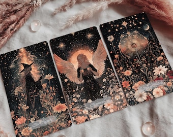 Ethereal Blossom Tarot, Tarot Deck, 78 Cards, Tarot Deck with Digital Guidebook, Unique Tarot Card Deck, Custom Design Tarot, Gift for her
