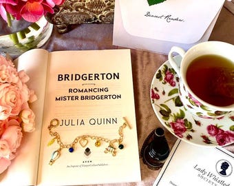 Bridgerton Inspired Charm Bracelet: Colin and Penelope, Booktok Jewelry, Bridgerton Netflix, Bridgerton Merch, Lady Whistledown, Book Merch