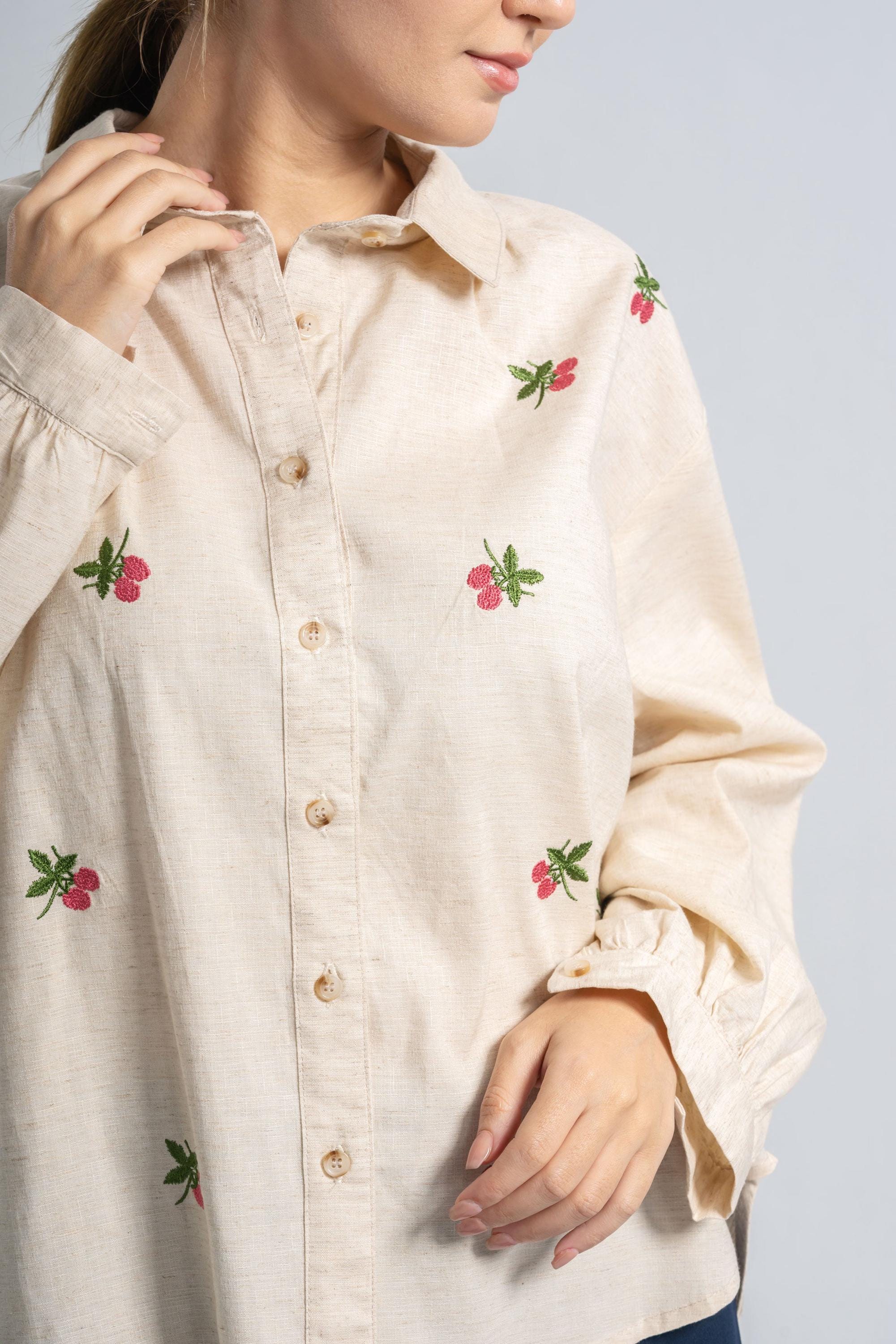 Patterned Rustic Linen Shirt - Etsy