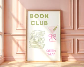 Book Club Martini Print: Literary Wall Art (Digital Download