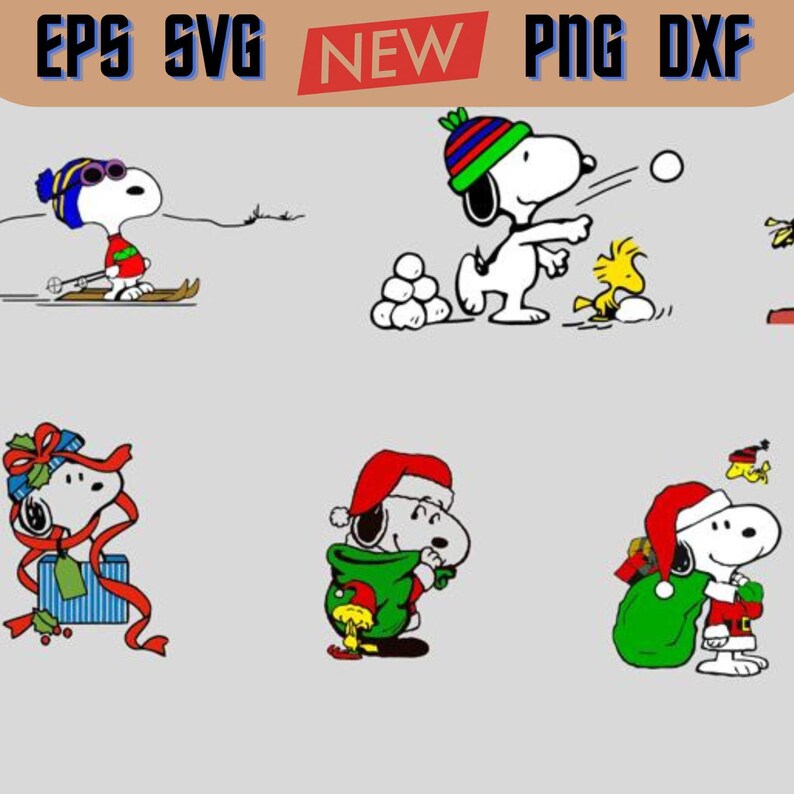 Snoopy Christmas SVG PNG Bundle Files, Snoopy Svg, Christmas Svg, Santa