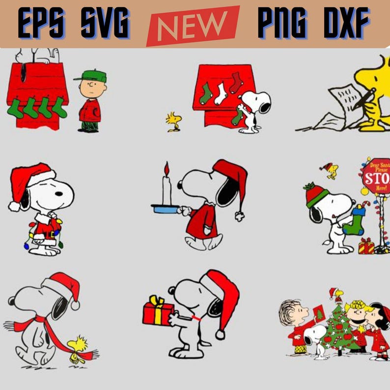 Snoopy Christmas SVG PNG Bundle Files, Snoopy Svg, Christmas Svg, Santa