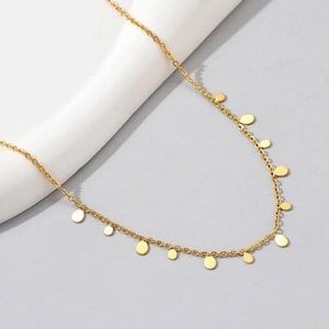 Tiny Drop Necklace, Dainty Teardrop Necklace, Layering Necklace, Simple Gold Necklace, Elegant Minimal  Gift for Daughter AD099