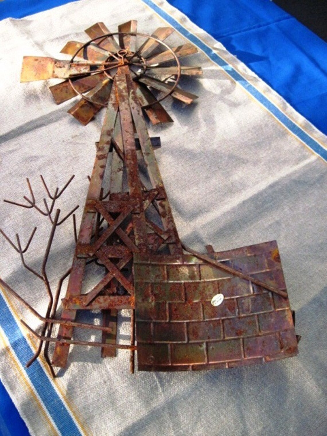 Vintage METAL WINDMILL Wall Decor Etsy