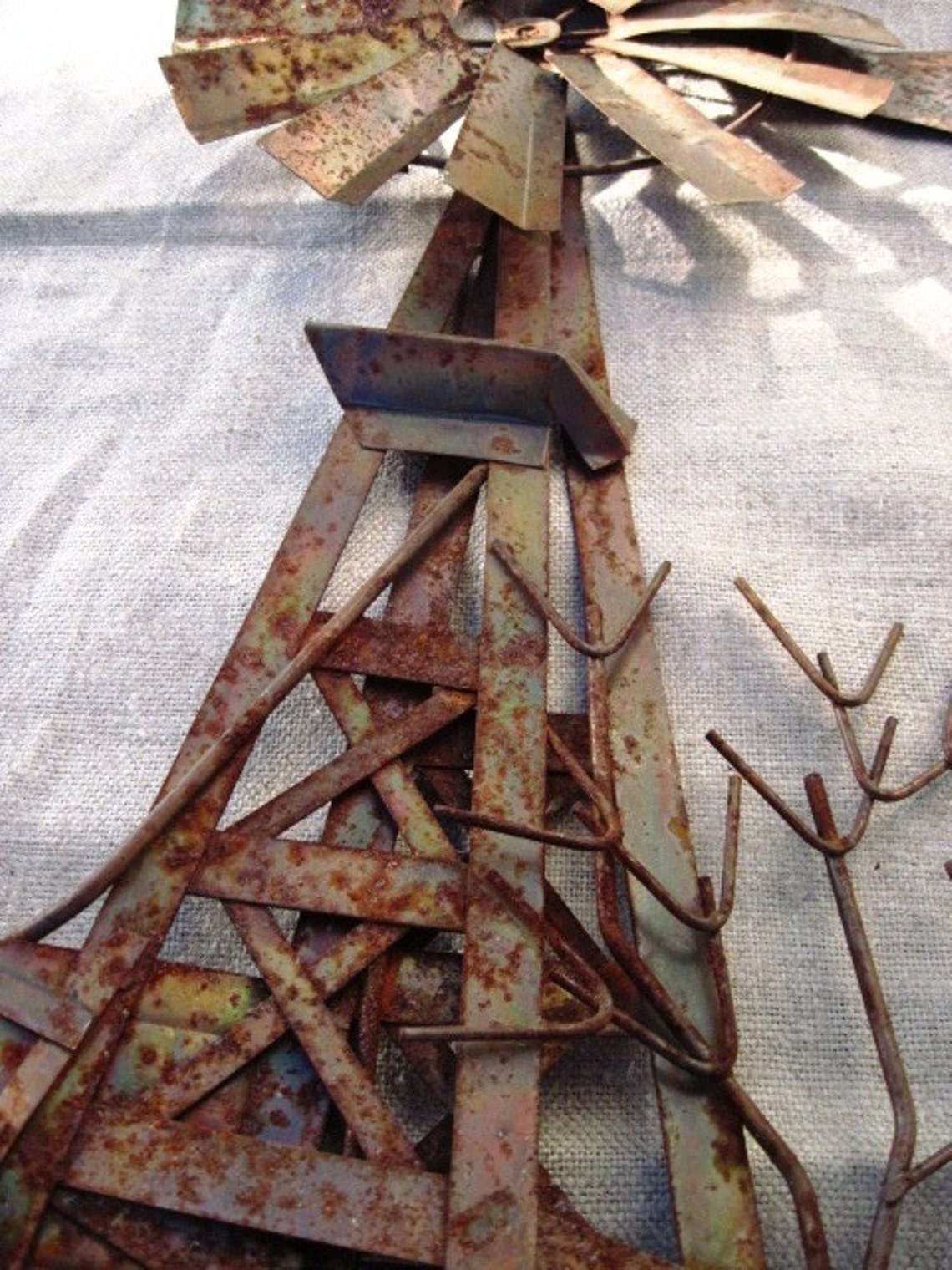 Vintage METAL WINDMILL Wall Decor Etsy