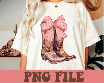 Coquette Cowgirl Png, Cowgirl Boots Png, Retro Cowgirl Png, Western Coquette Png, Boots with Bows Png, Girly Coquette Bow Png Coquette Boots