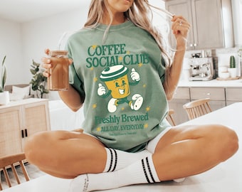 Coffee Club Png, Coffee Drinker Png, Social Club Png, Breakfast Coffee T-shirt Png, Breakfast Club Png, Iced Coffee Shirt, Espresso Png