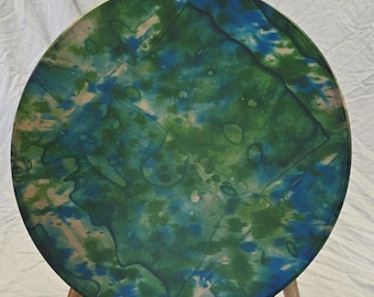16" Deer blue and green dyed frame drum