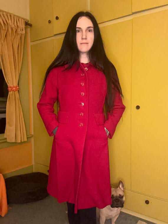 1960s Raspberry Wool Coat - image 2