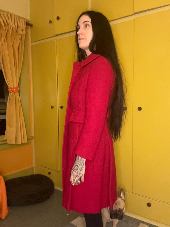 1960s Raspberry Wool Coat - image 4