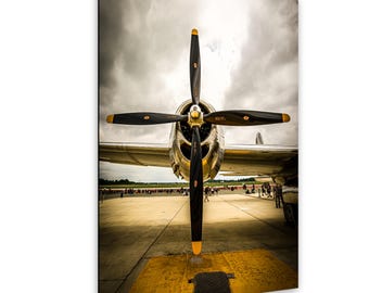Golden Propeller – Vintage Aircraft Engine Art | Aviation Wall Print | Air Show Photography