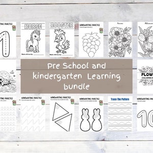 Kindergarten Learning Bundle – Fun & Engaging Printable for Pre-Learning, Coloring, Tracing, and More!