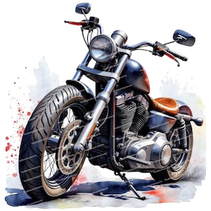 13 Clipart di motociclette, grafica di motociclette, motociclette ad acquerello, PNG di alta qualità, download digitale, lavori di carta, diari spazzatura
