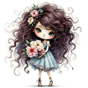 12 images de fille fantaisiste, image de fille féerique, petite fille vintage, petite fille, JPG haute qualité pour Junk Journals, Scrapbooking, création de cartes