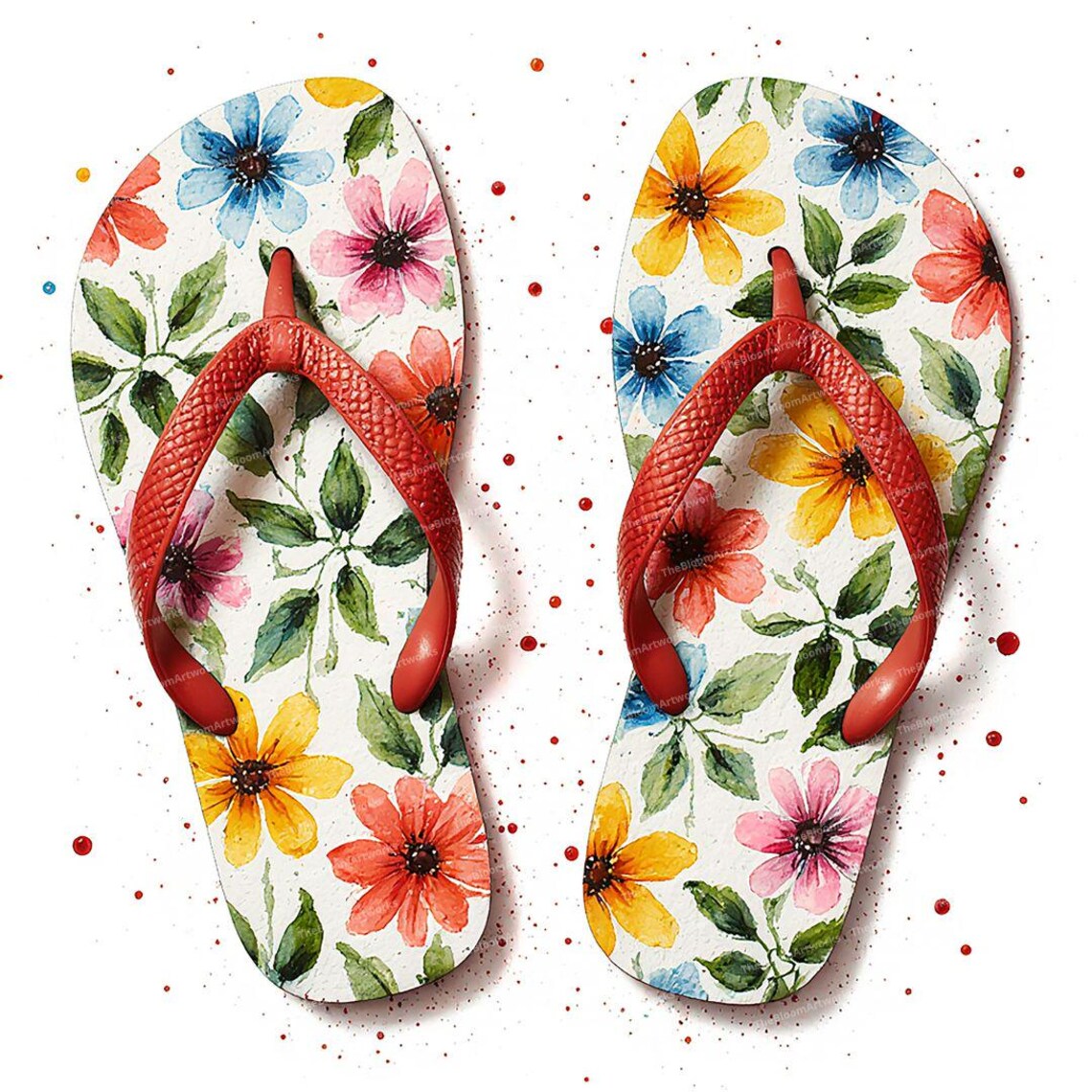 DCA4BK 4 feet Infradito colorati estivi, con finte perline