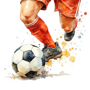 14 Aquarell Fußball Clipart, Fußball Clipart, Fußballschuhe, Sport ClipArt, hochwertige PNGs für Junk Journaling Scrapbooking Kartenherstellung