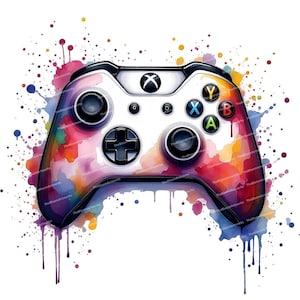 12 Clipart di controller di gioco, arte di gioco colorata, decorazioni per giocatori, sublimazione di giocatori, PNG/JPG di alta qualità per il diario di gioco, creazione di biglietti